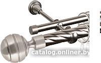 Карниз для штор АС ФОРОС Grace D25К/16Г + наконечники Триест (2м, сатин)