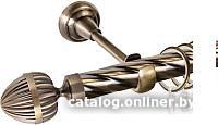 Карниз для штор АС ФОРОС Grace D25К + наконечники Милано (1.4м, антик)