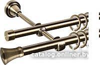 Карниз для штор АС ФОРОС Grace D16Г/16Г составной + наконечники Монако (2.8м, антик)