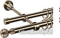 Карниз для штор АС ФОРОС Grace D16Г/16Г + наконечники Шар рифленый (1.4м, антик)