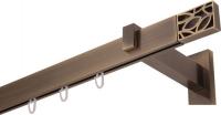Карниз для штор Lm Decor Флэт Лайн Грид одинарный (антик, 4.0м)