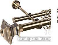 Карниз для штор АС ФОРОС Grace D25Г/16Г + наконечники Верди (1.6м, антик)