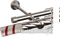Карниз для штор АС ФОРОС Grace D25К/16Г + наконечники Изольда красный (1.4м, сатин)