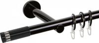 Карниз для штор АС ФОРОС Dance D19Г + наконечники Диос (2м, черный)