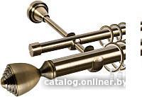 Карниз для штор АС ФОРОС Grace D25Г/16Г + наконечники Аванти (2м, антик)