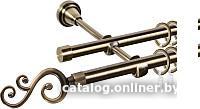 Карниз для штор АС ФОРОС Grace D16Г/16Г составной + наконечники Лоза (2.8м, антик)