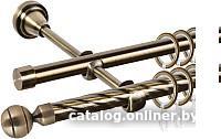 Карниз для штор АС ФОРОС Grace D16K/16Г + наконечники Шар рифленый (3м, антик)