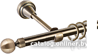 Карниз для штор АС ФОРОС Grace D16Г составной + заглушка Шар малый (3.2м, антик)