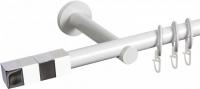 Карниз для штор АС ФОРОС Dance D19Г + наконечники Магнум хром (1.6м,белый)