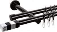 Карниз для штор АС ФОРОС Dance D19Г/19Г + наконечники Магнум хром (1.6м, черный)