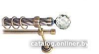 Карниз для штор Lm Decor Кристалл 130 2р витой 25/16мм (антик, 2.4м)