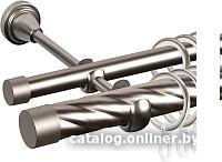 Карниз для штор АС ФОРОС Grace D25К/16Г + заглушка Плоская (1.8м, сатин)