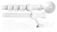 Карниз для штор Lm Decor Шар большой 059 2р гладкий 25/19мм (белый глянец, 3м)