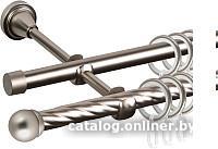 Карниз для штор АС ФОРОС Grace D16K/16Г + наконечники Сфера (2.4м, сатин)