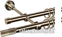 Карниз для штор АС ФОРОС Grace D16Г/16Г + наконечники Цилиндр (2м, антик)