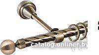 Карниз для штор АС ФОРОС Grace D16К + заглушка Шар малый (1.6м, антик)