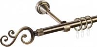 Карниз для штор АС ФОРОС Grace D16Г составной + наконечники Лоза (3м, антик)