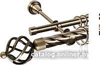 Карниз для штор АС ФОРОС Grace D25К/16Г + наконечники Булава (2м, сатин)