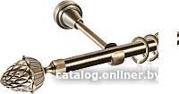 Карниз для штор АС ФОРОС Grace D16Г + наконечники Шишка (3м, антик)
