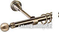 Карниз для штор АС ФОРОС Grace D16Г + заглушка Шар малый (1.6м, антик)