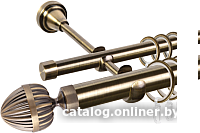 Карниз для штор АС ФОРОС Grace D25Г/16Г + наконечники Милано (1.4м, антик)