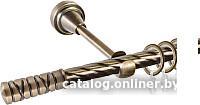 Карниз для штор АС ФОРОС Grace D16К + наконечники Торино (1.6м, антик)