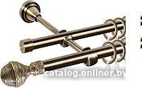 Карниз для штор АС ФОРОС Grace D16Г/16Г + наконечники Ампир (1.8м, антик)