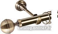 Карниз для штор АС ФОРОС Grace D25Г + наконечники Шар большой (1.8м, антик)