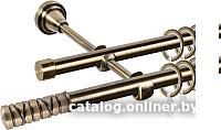 Карниз для штор АС ФОРОС Grace D16Г/16Г + наконечники Торино (1.8м, антик)