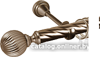 Карниз для штор АС ФОРОС Grace D25К составной + наконечники Орион (3м, антик)