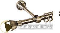 Карниз для штор АС ФОРОС Grace D16К + наконечники Жемчужина золото (2.4м, антик)