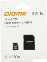Карта памяти Digma MicroSDXC Class 10 Card10 DGFCA032A01