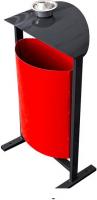 Уличная урна BZT DumH01 (красный, c пепельницей)