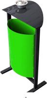 Уличная урна BZT DumH02 (зеленый, c пепельницей)