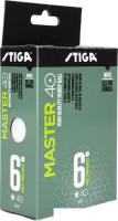 Мяч для настольного тенниса Stiga Master 40+ (белый, 1 звезда, 6 шт.)