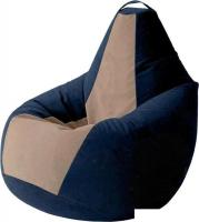 Кресло-мешок Kreslomeshki Груша Kombo XXXL GKV-145x100-TSH (темно-синий/шоколад)