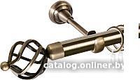 Карниз для штор АС ФОРОС Grace D16Г + наконечники Булава (3м, антик)