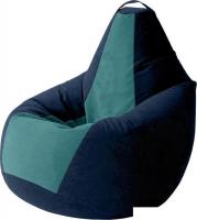 Кресло-мешок Kreslomeshki Груша Kombo XXXL GKV-145x100-TSBI (темно-синий/бирюза)