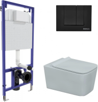 Унитаз подвесной Berges Wasserhaus Floe Rimless + Floe Slim SO + Novum525 + F5 Soft Touch 043230