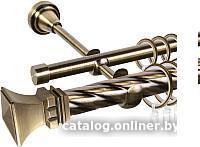 Карниз для штор АС ФОРОС Grace D25К/16Г + наконечники Эмпория (1.6м, антик)