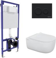 Унитаз подвесной Berges Wasserhaus Ego XL Rimless + Okus Slim SO + Novum525 + O5 043303