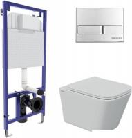 Унитаз подвесной Berges Wasserhaus Floe S Rimless 043242 (с сиденьем)