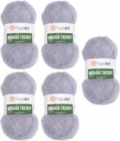 Набор пряжи для вязания Yarnart Mohair Trendy 113 (серый, 5 шт)