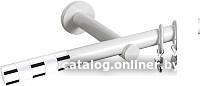 Карниз для штор АС ФОРОС Dance D19Г + наконечники Валес белый (1.6м, хром)