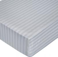 Постельное белье Milanika Темно-серая на резинке 160x200x20 (поплин-страйп)