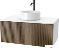 ЗОВ Тумба под умывальник Кито 80 K80LW0MRMC-KP13W (белый/тростник)