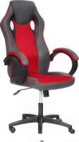 Кресло TetChair Racer Gt (кожзам/ткань, металлик/красный)