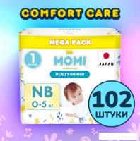 Подгузники Momi Comfort Care Mega pack NB 0-5 кг (102 шт)