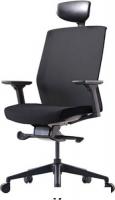 Офисное кресло Bestuhl J1 Black Pl с подголовником и подлокотником (черная сетка/черная ткань)