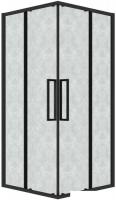 Душевой уголок Grossman Cosmo 80x80x195 300.K33.02.8080.21.02 (черный матовый/шиншилла стекло)